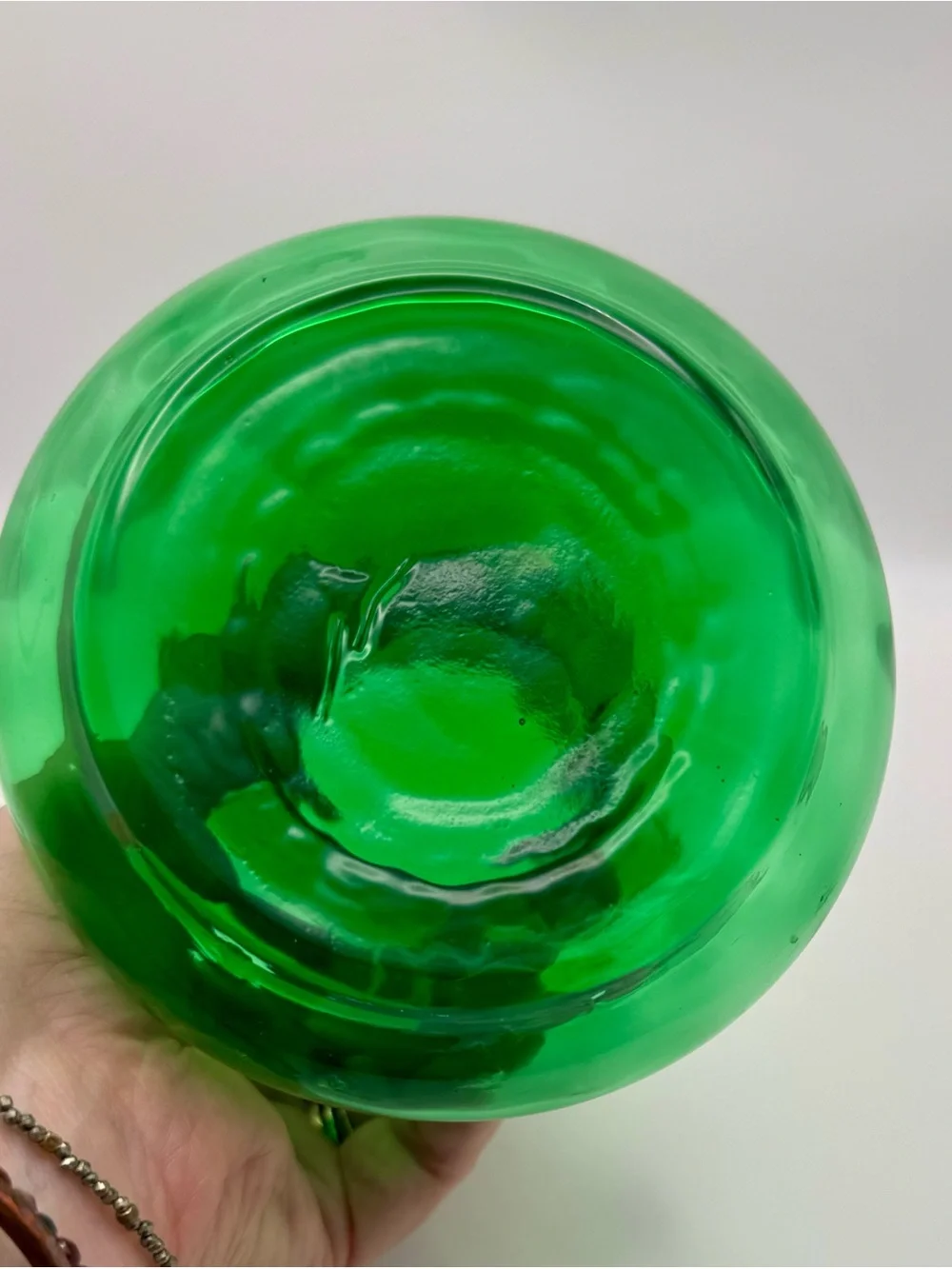 Vintage Mid-Century Royal Leerdam Emerald Green Glass Garlic Hyacinth Bulb Vase